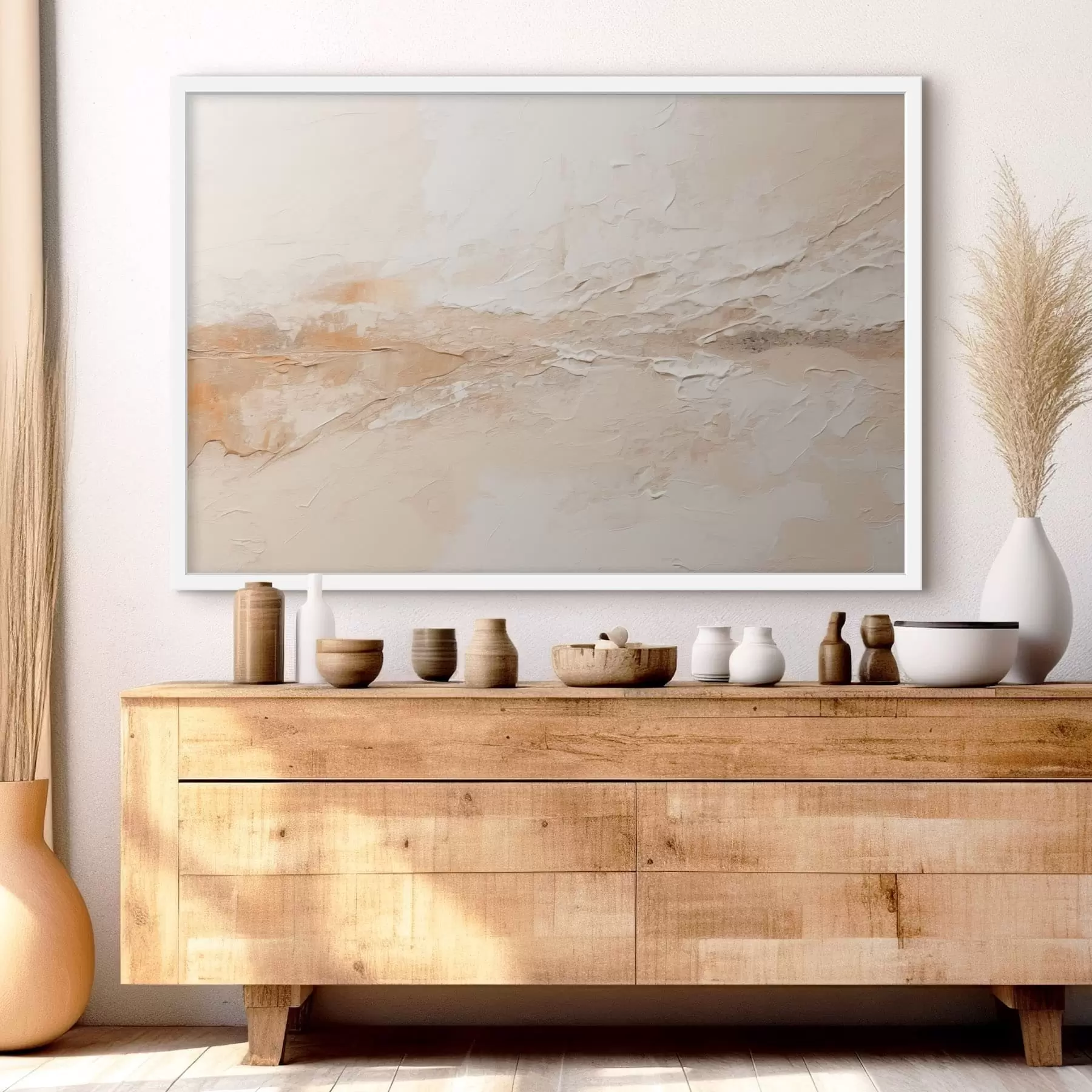 Fotobehang Abstracte textuur met warme beige streken f48625