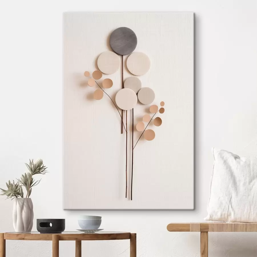  Schilderijen Minimalistische ronde vormen op dunne stelen s48597