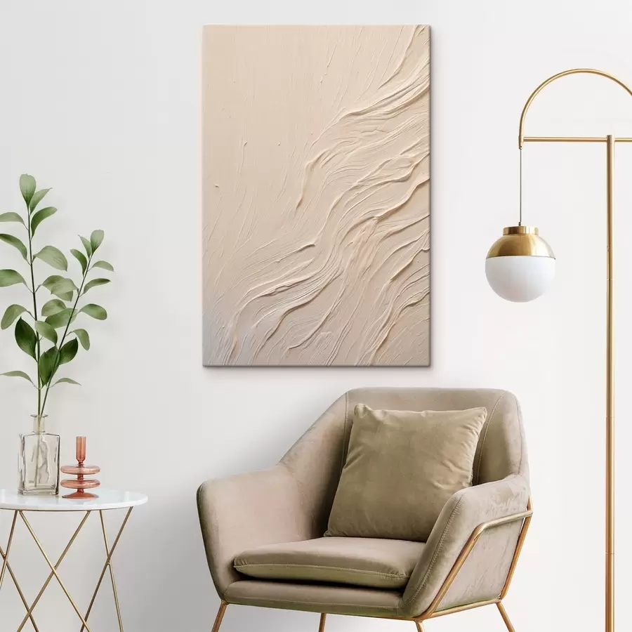  Schilderijen Abstracte verftextuur met vloeiende golvende lijnen s48624