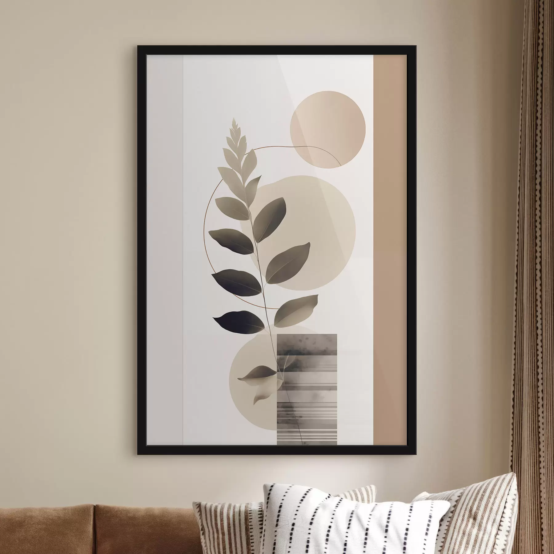 Fotobehang Abstracte botanische bladeren met verschillende vormen f48669