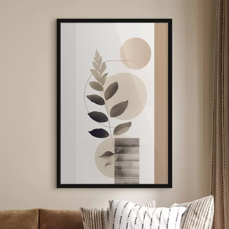 Fotobehang Abstracte botanische bladeren met verschillende vormen f48669