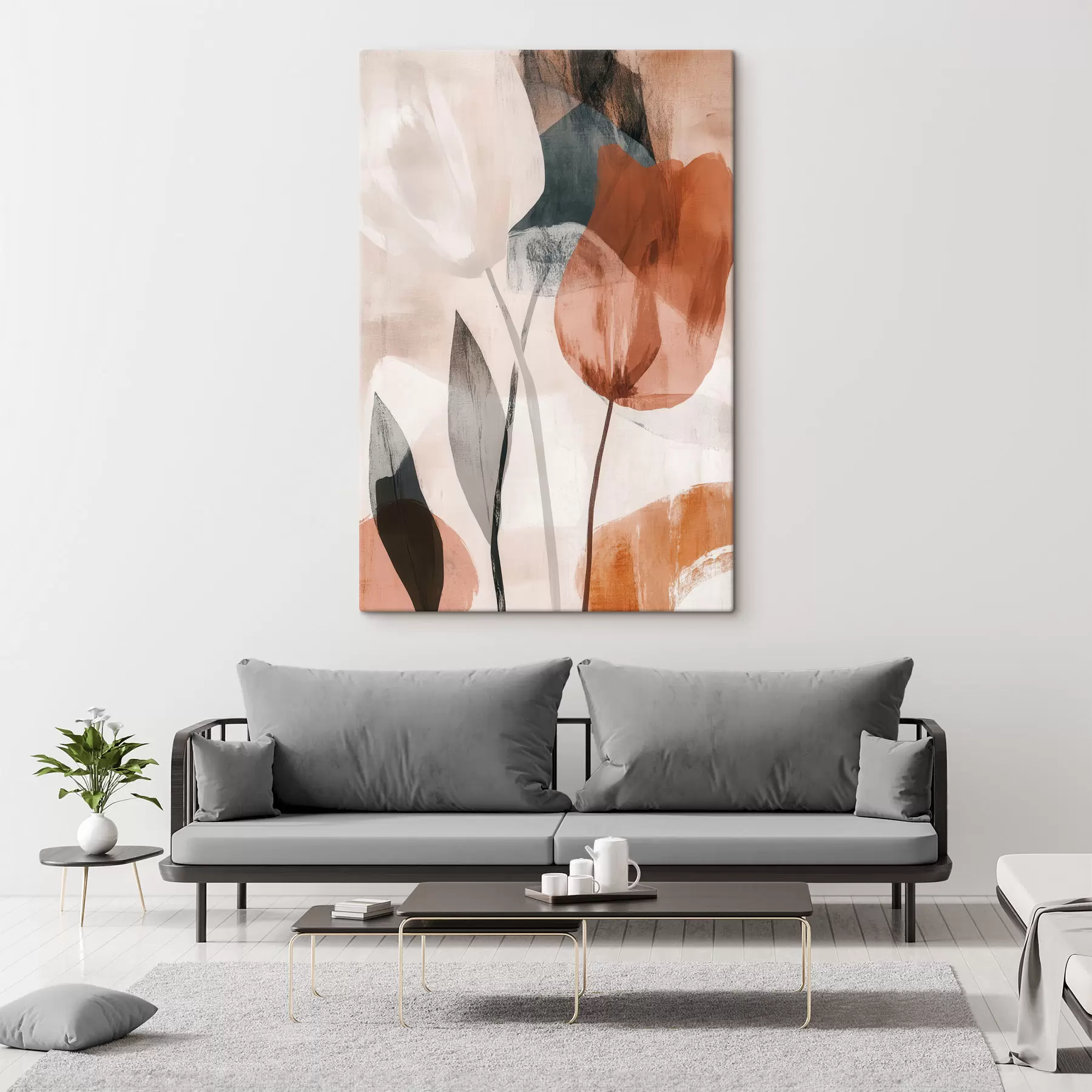  Schilderijen Abstracte bloemen s48715