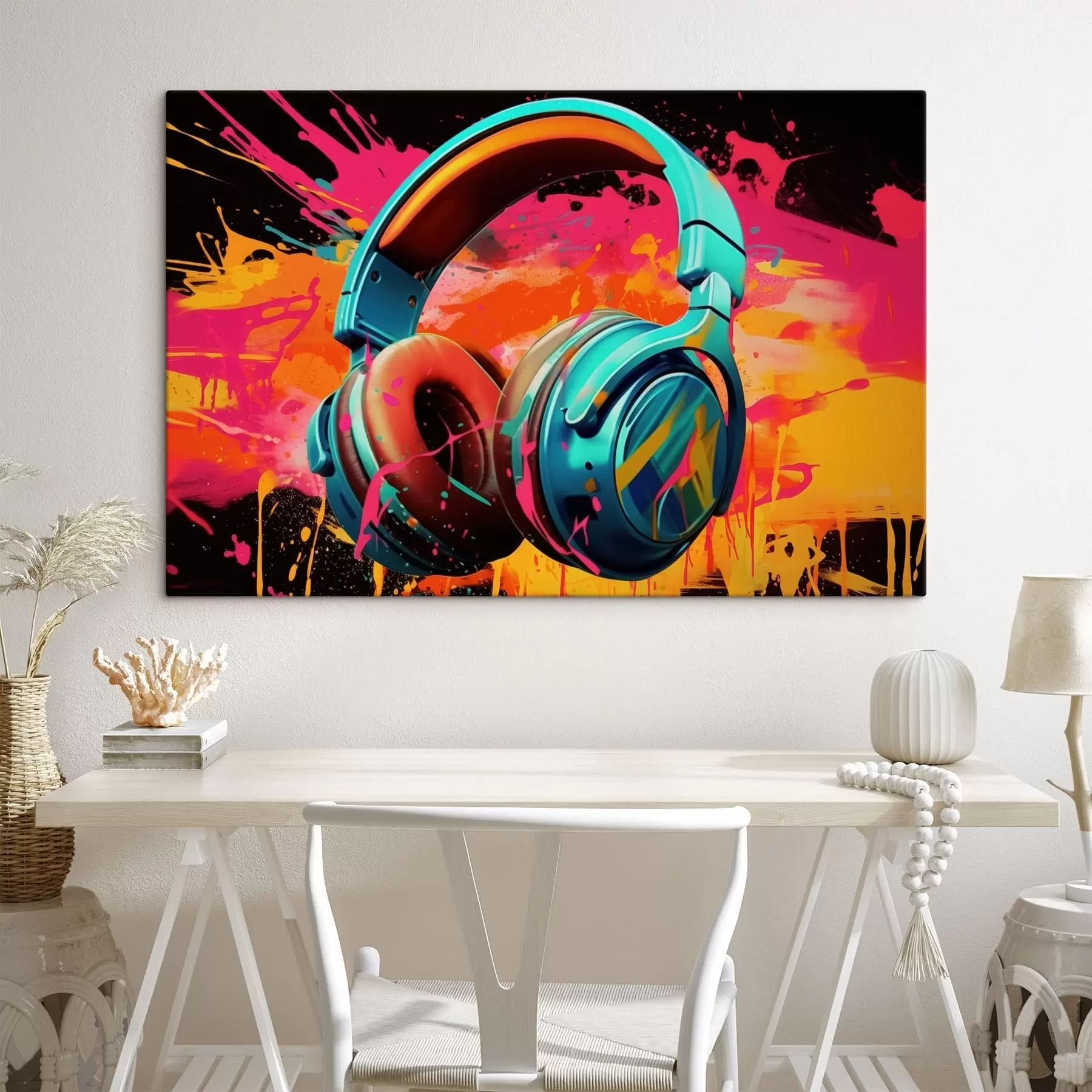  Schilderijen Felgekleurde koptelefoons s48720