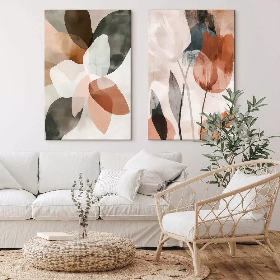  Schilderijen Abstracte bloemen m30309