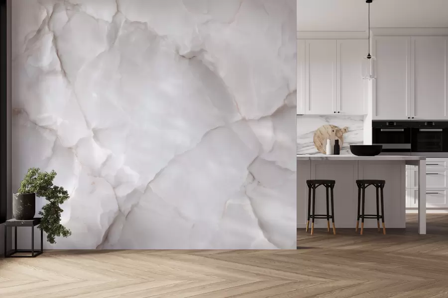 Fotobehang Lichte marmerimitatie met een natuurlijke steenstructuur w09802