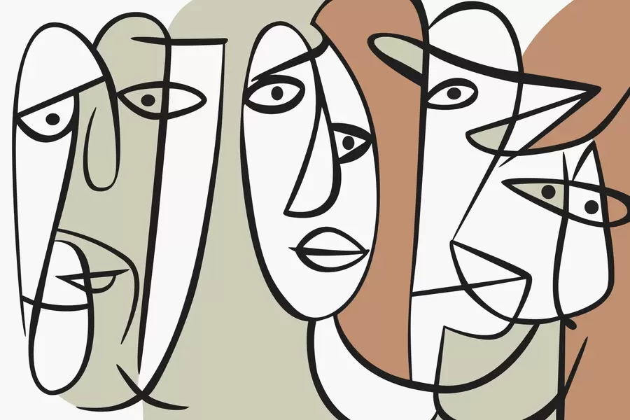 Fotobehang Abstracte gezichten w05504