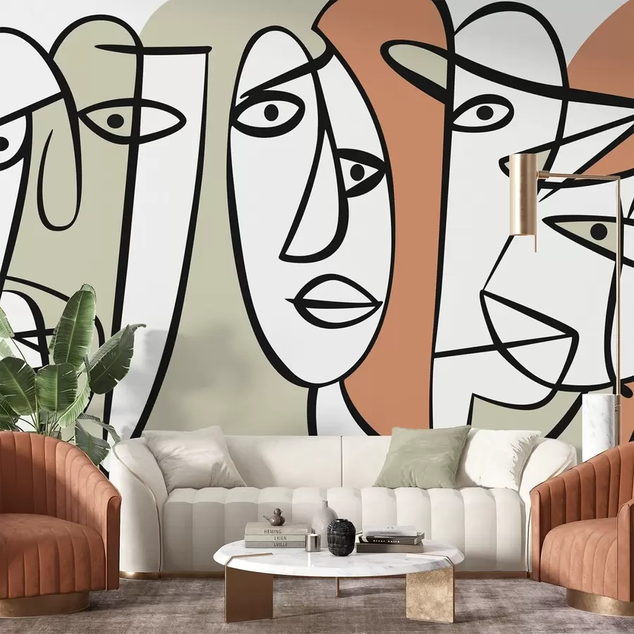 Fotobehang Abstracte gezichten w05504