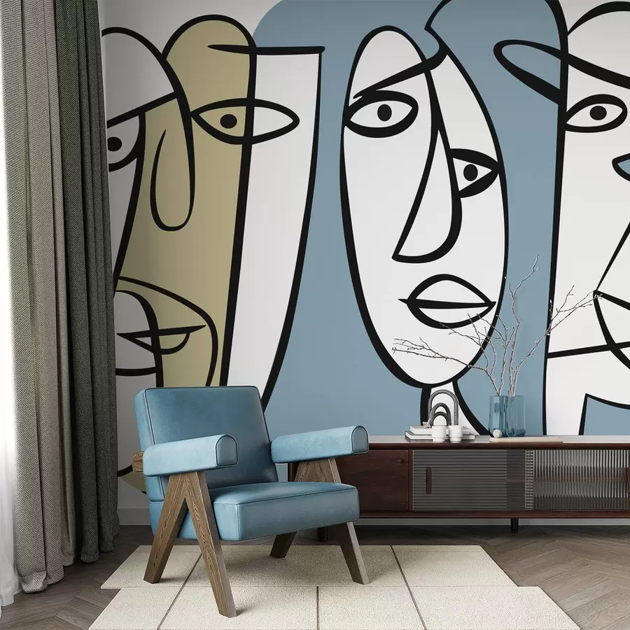 Fotobehang Abstracte gezichten w05504v1