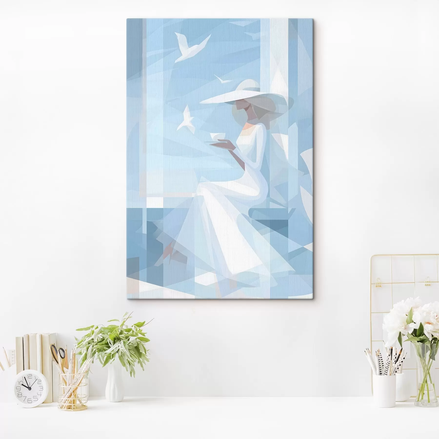  Schilderijen een kopje koffie in de ochtend aan zee s48792