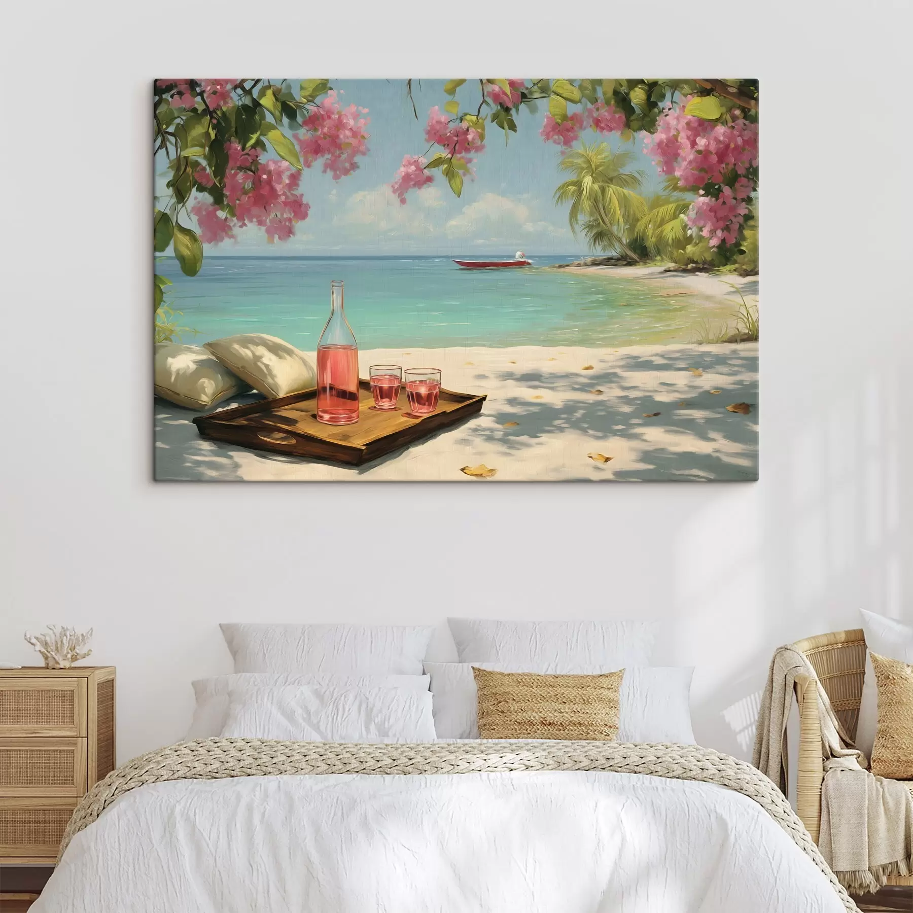  Schilderijen een azuurblauw strand en sangria s48793