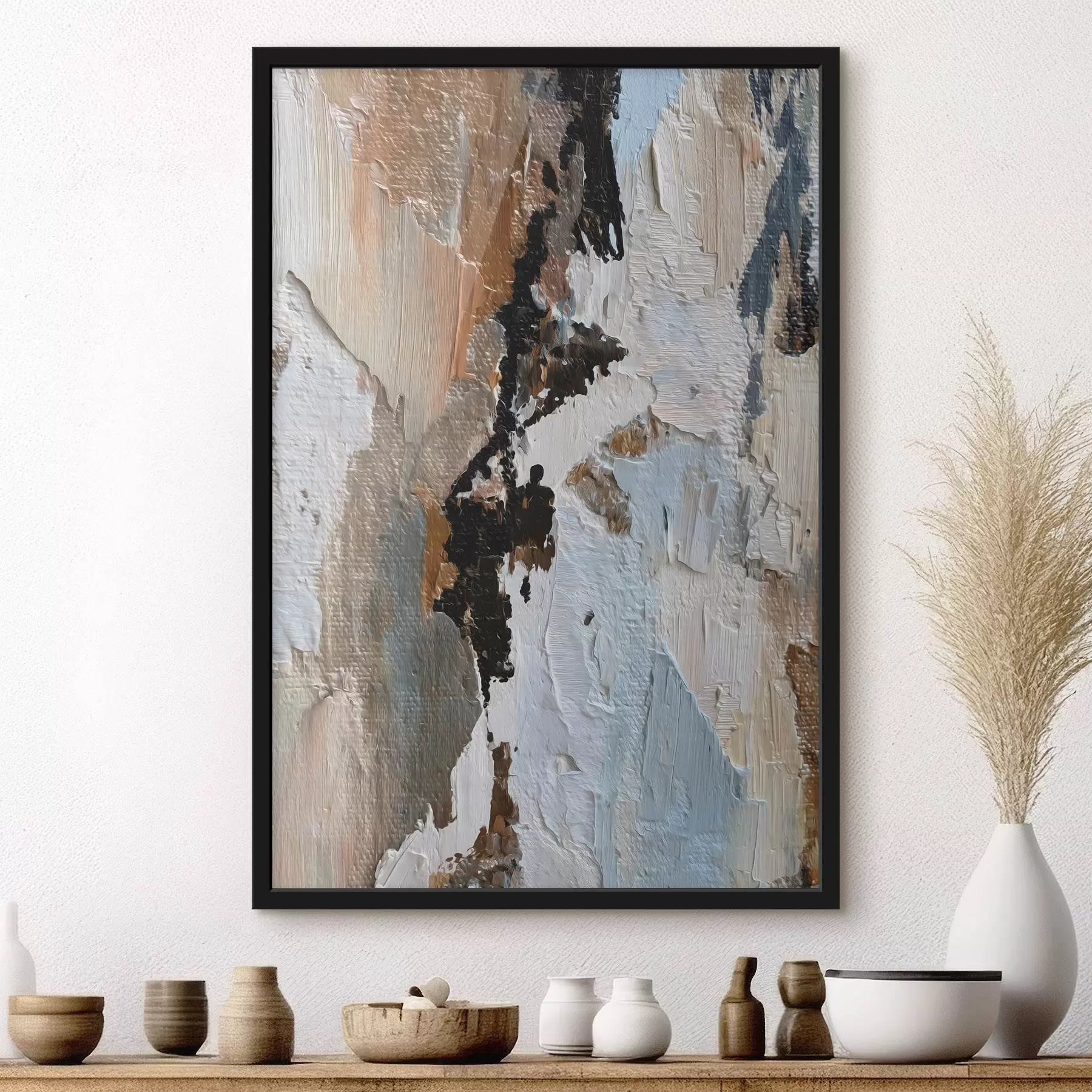 Fotobehang expressieve abstractie; imitatie van verf f48784