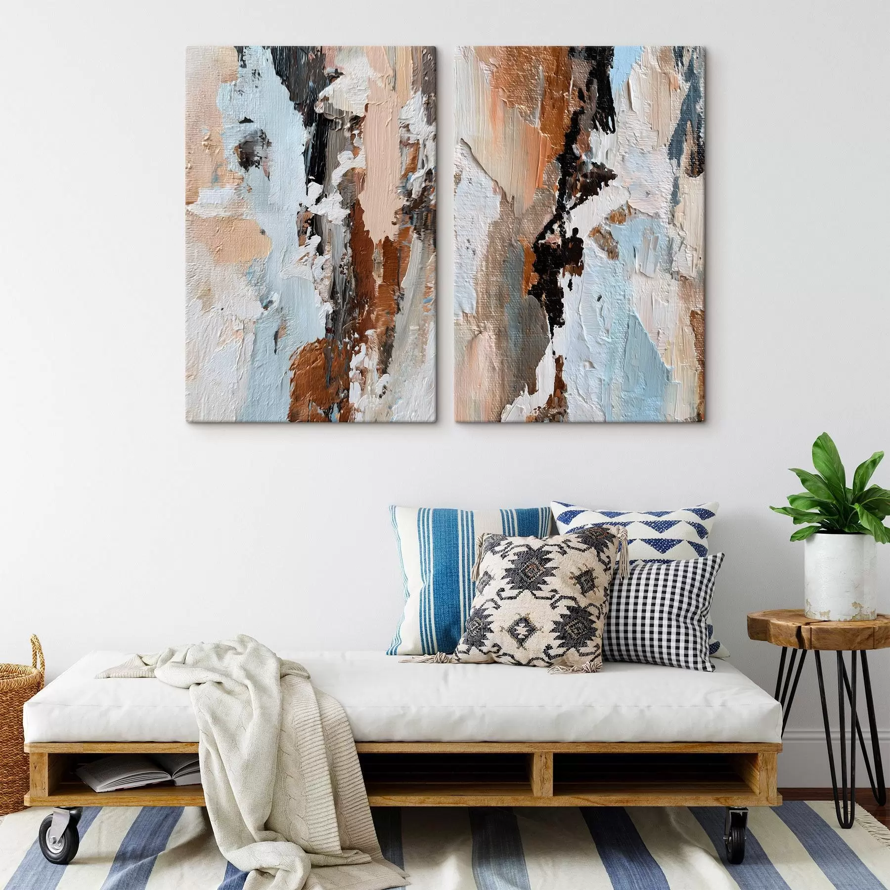  Schilderijen expressieve abstractie; imitatie van verf m30332