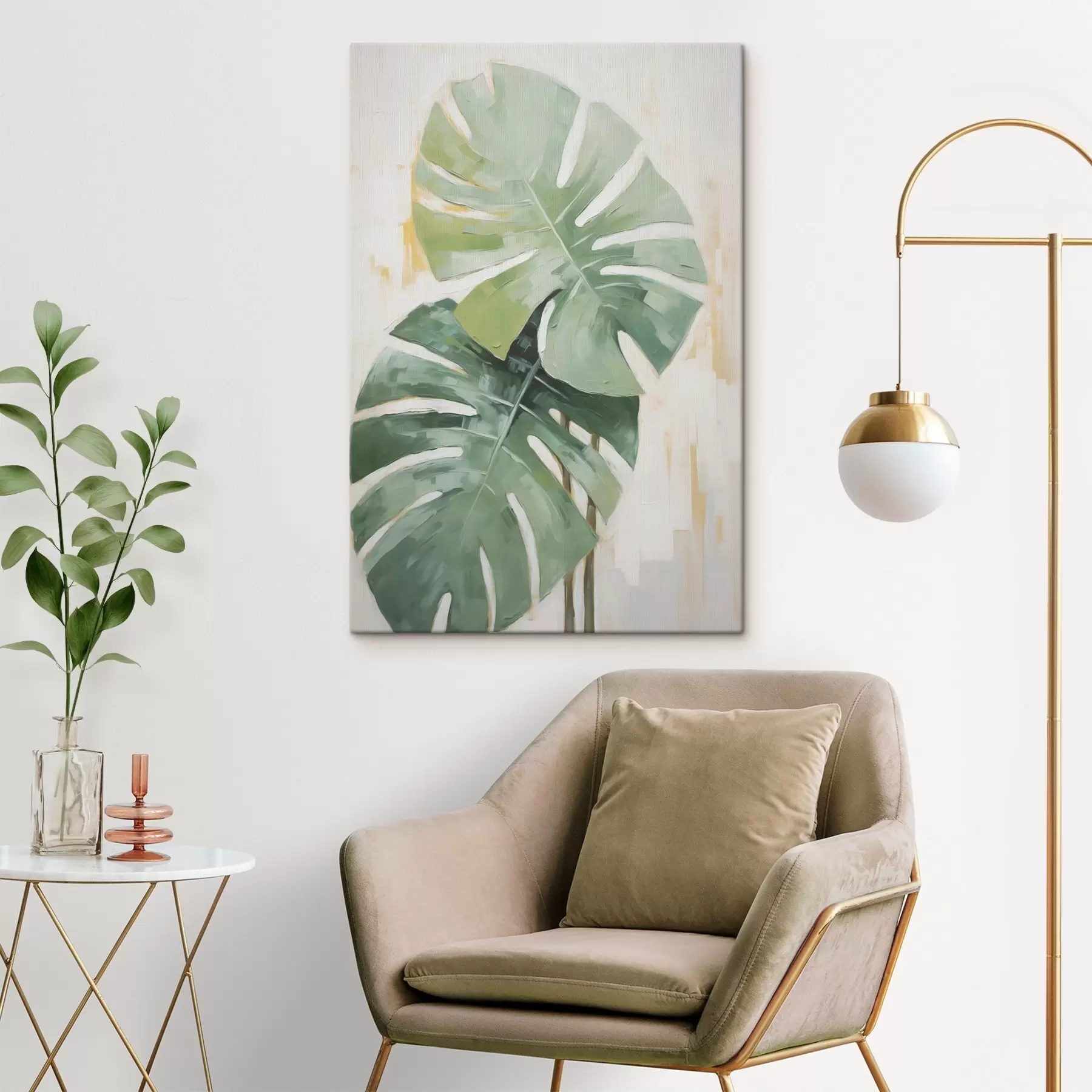  Schilderijen Tropische bladeren imitatieschilderij s48763