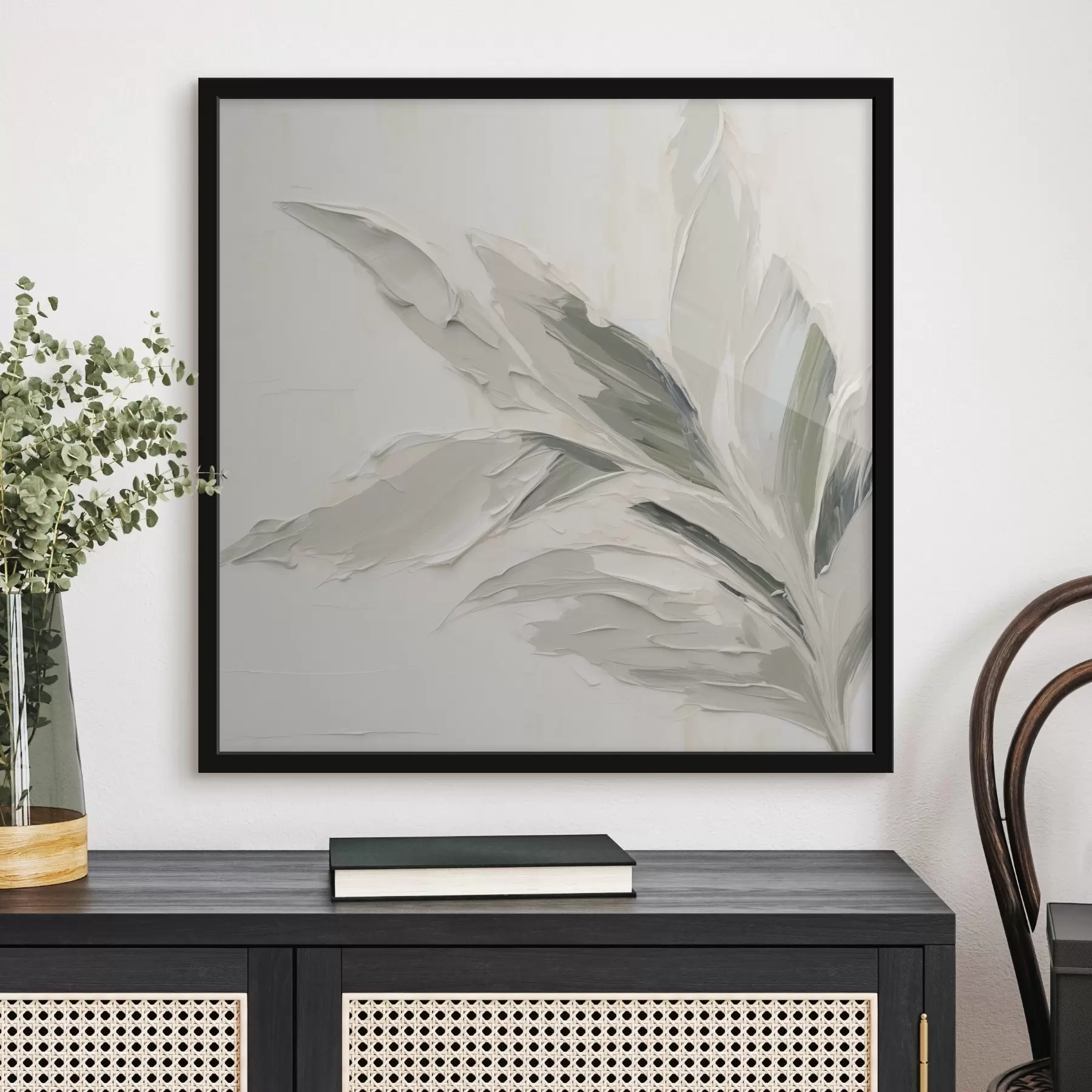 Fotobehang Abstracte schilderij met vegetatie-imitatie f48771