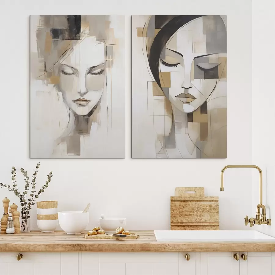  Schilderijen Abstract vrouwenportret m30337