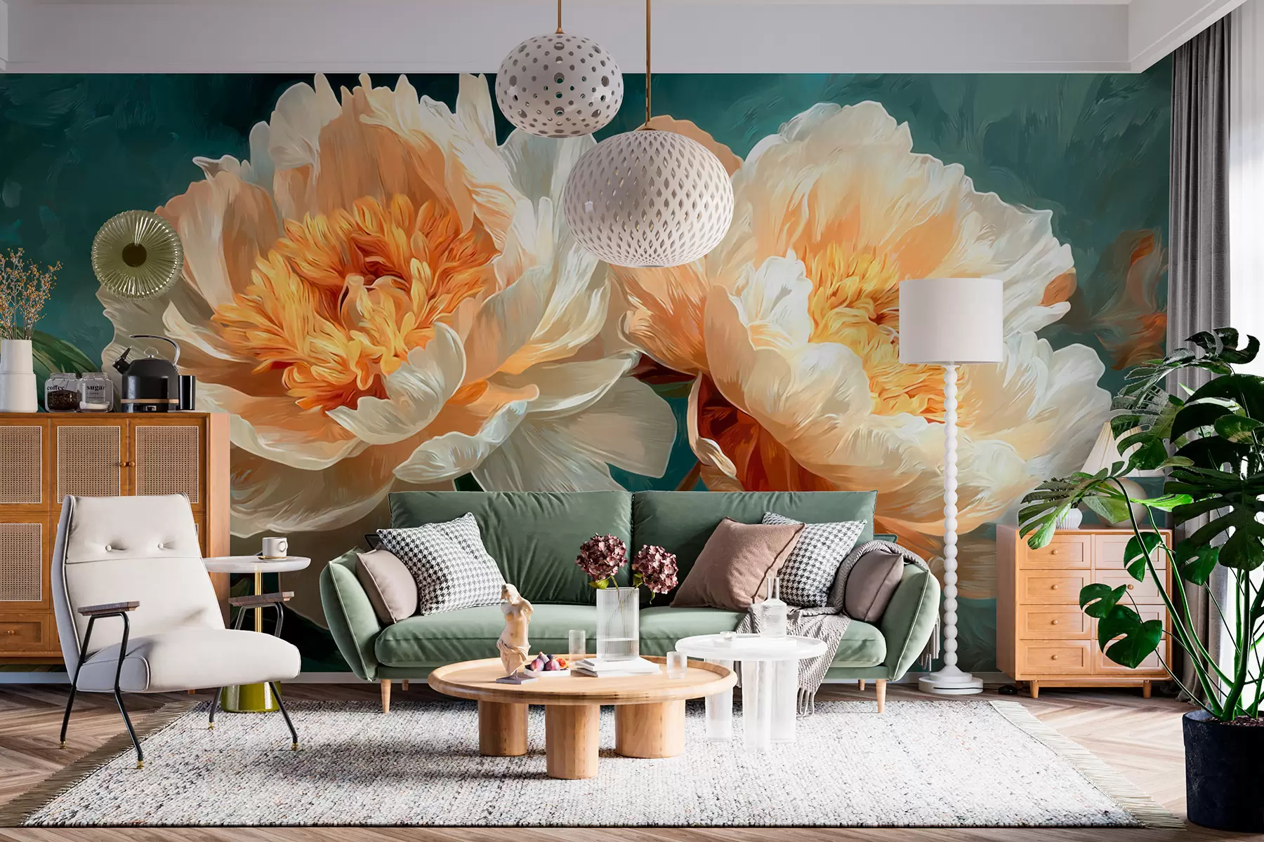 Fotobehang Pioenrozen w05338