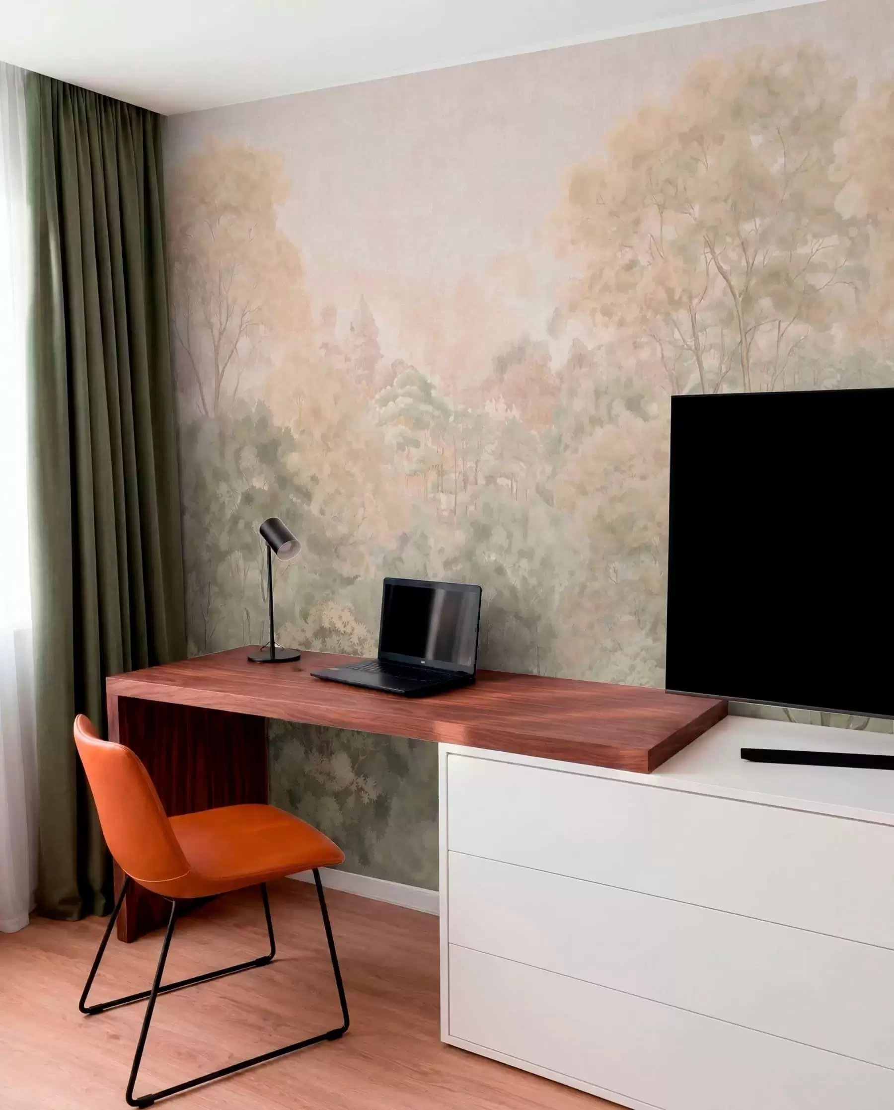 Fotobehang Bos in olijftinten w05433