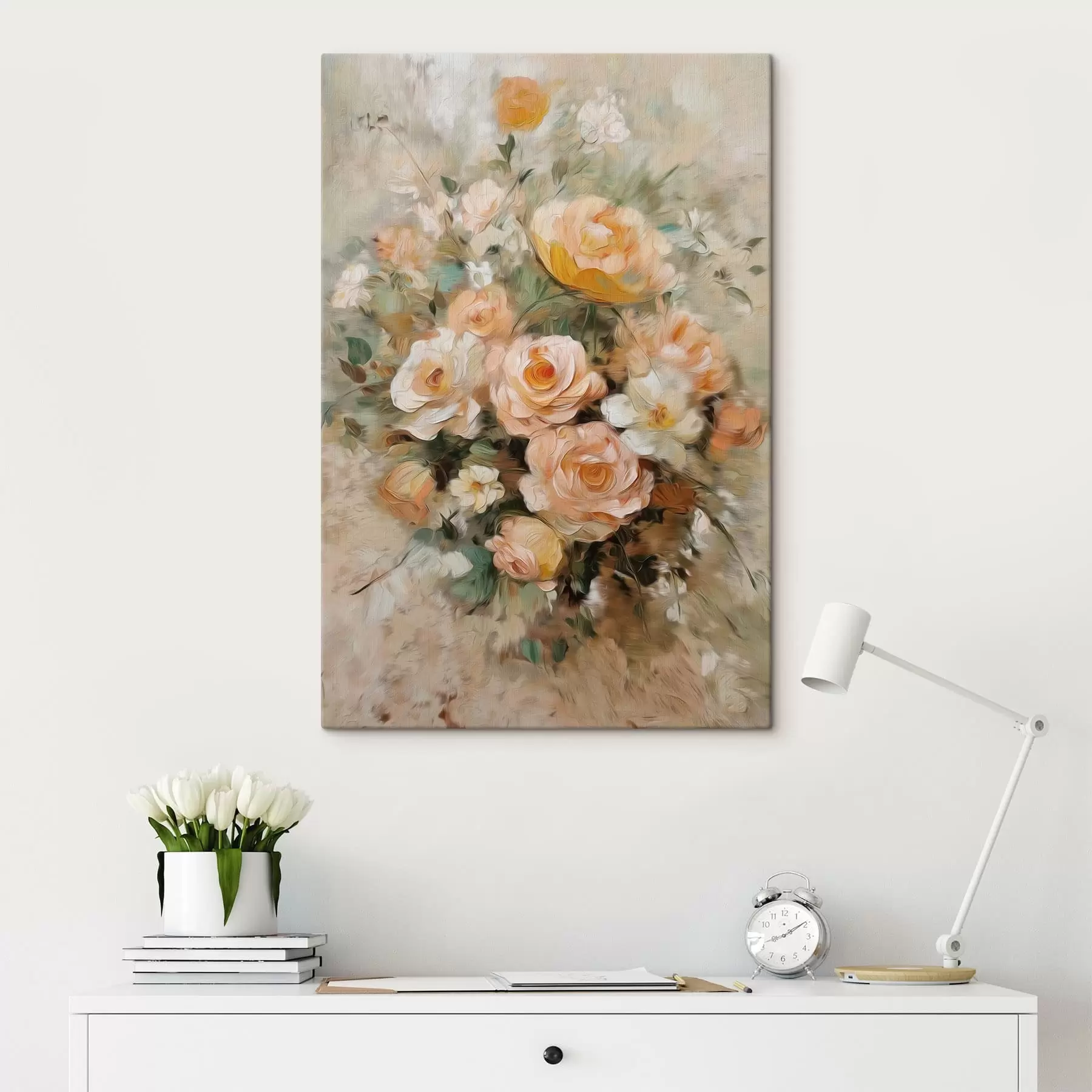  Schilderijen Bloemen in olieverfstijl s48944