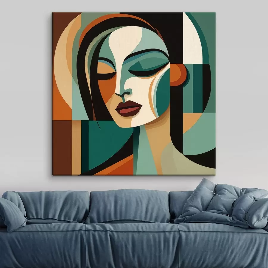  Schilderijen Vrouwenportret in geometrische stijl s48952