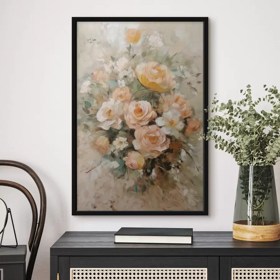 Fotobehang Bloemen in olieverfstijl f48944