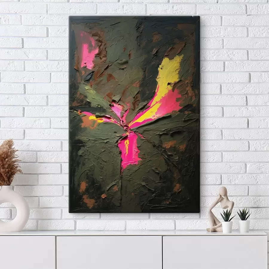  Schilderijen Samenvatting: Een compositie in impasto-stijl met textuur en levendige accenten s48826