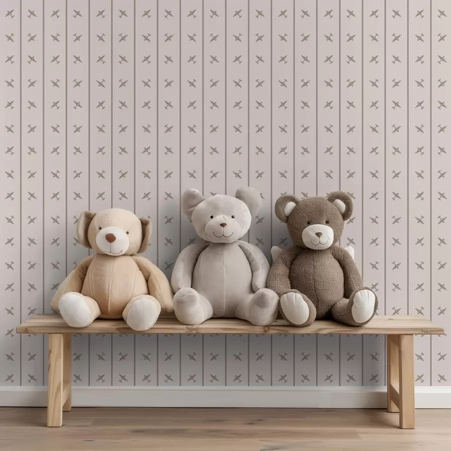 Fotobehang Vliegtuigen met een gestreept patroon in beige tinten a01169v1