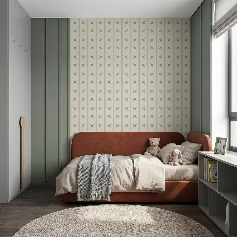 Fotobehang Vliegtuigen met een gestreept patroon in olijfgroene tinten a01170v2