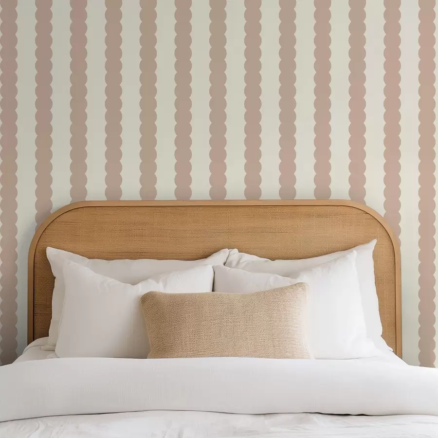 Fotobehang Beige golvende strepen in minimalistische stijl a01182v2