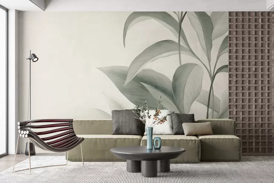 Fotobehang Bladeren met een fijne structuur w05453