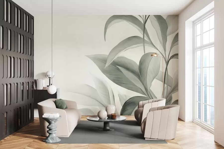 Fotobehang Bladeren met een fijne structuur w05453