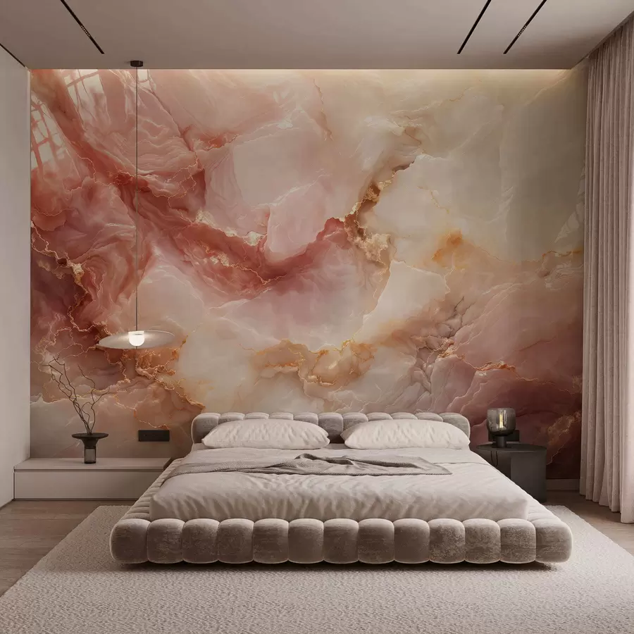 Fotobehang Imitatie van roze marmer w05519