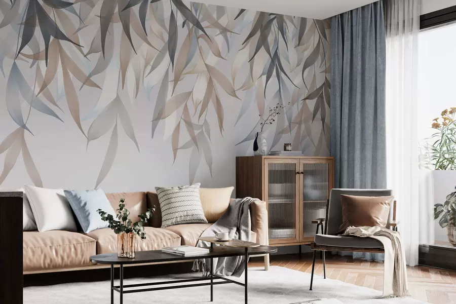 Fotobehang Lange, hangende bladeren w05523