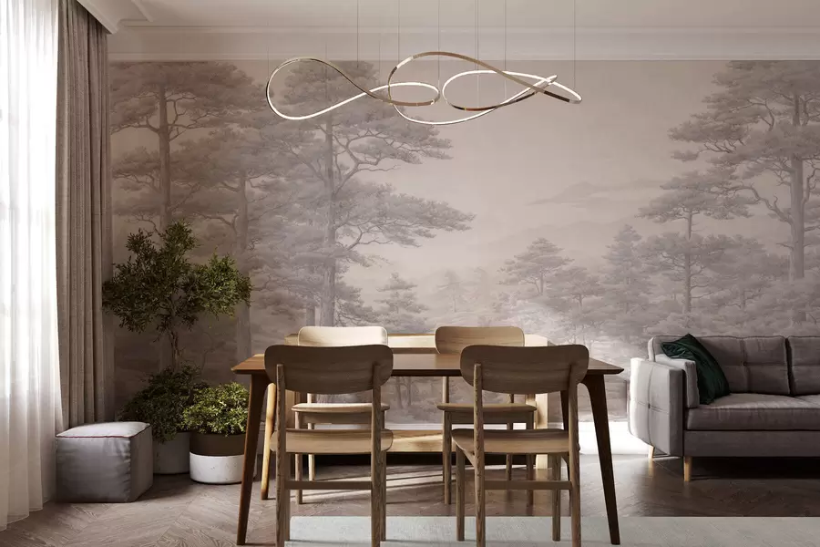 Fotobehang Vintage bos w05524