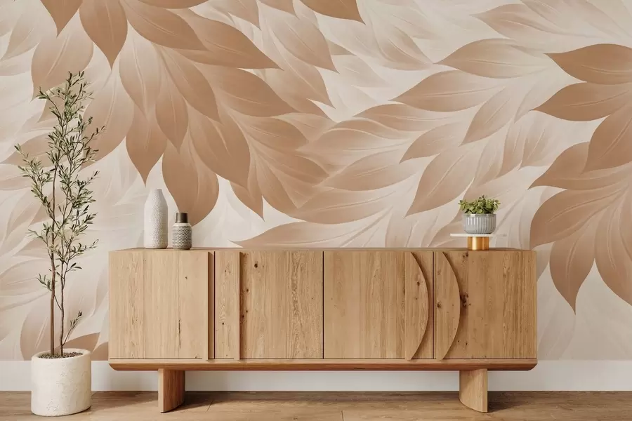 Fotobehang Scherpe, abstracte bladeren w05531v1