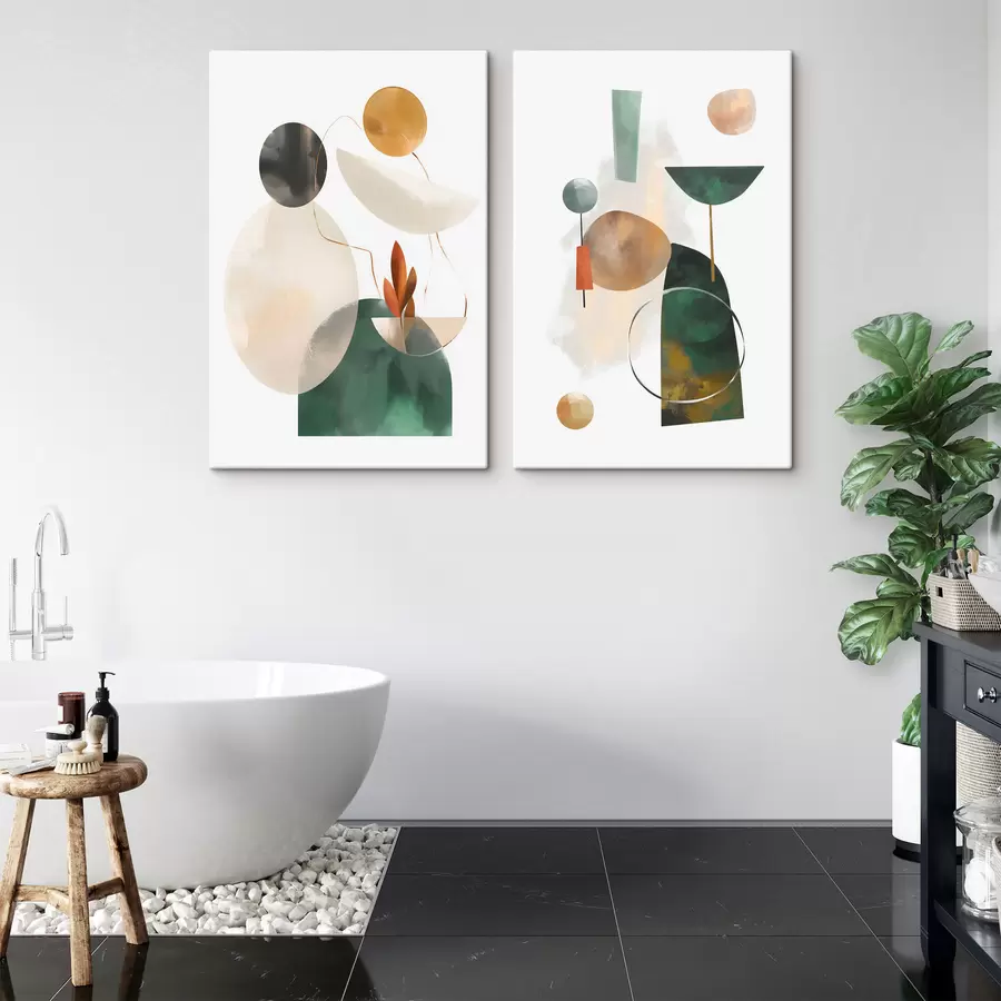  Schilderijen Een abstractie met geometrische vormen m30393