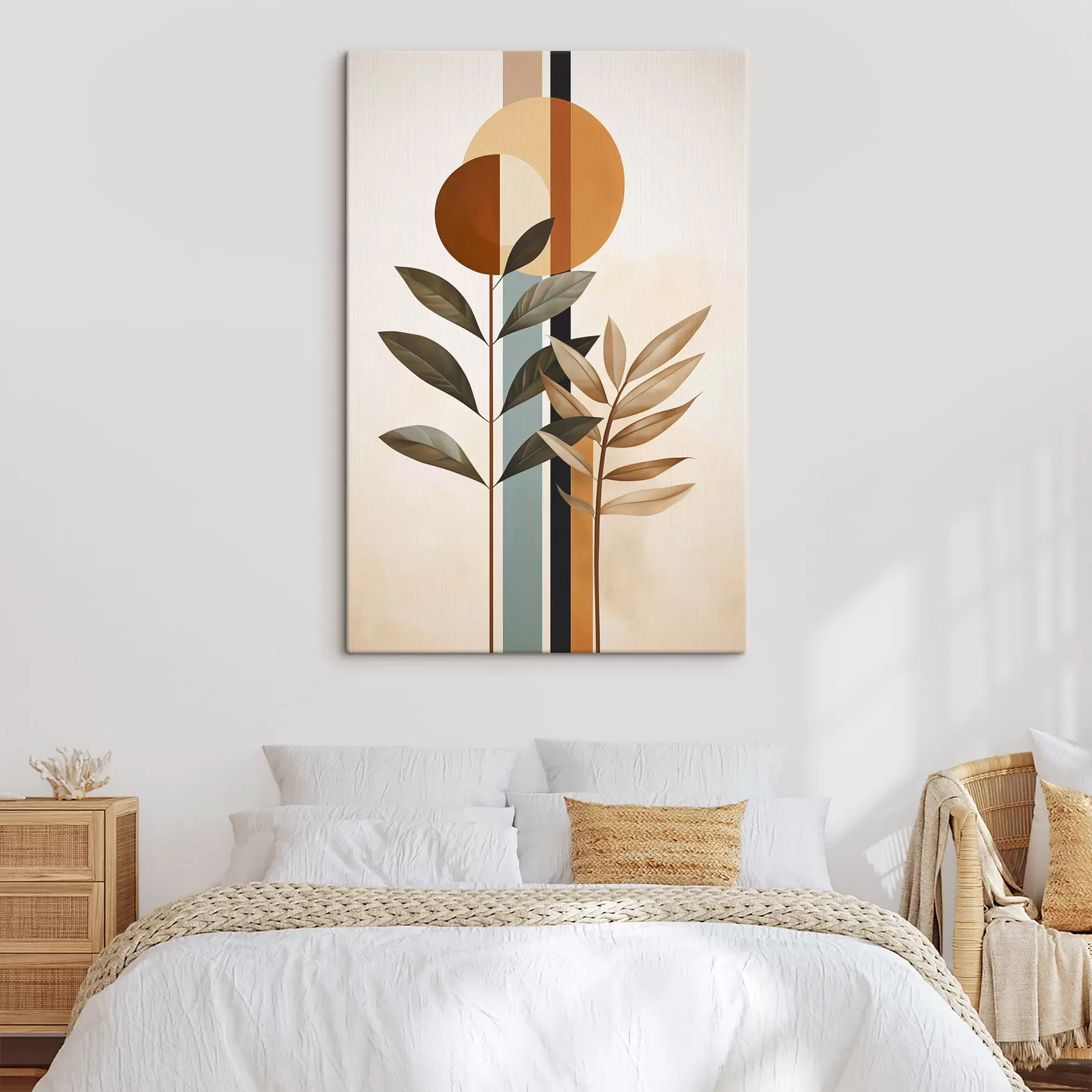  Schilderijen Abstracte planten met cirkels en lijnen s48929