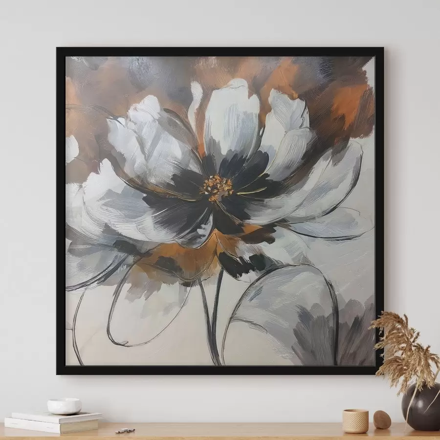 Fotobehang Abstracte voorstelling met een bloem f48696