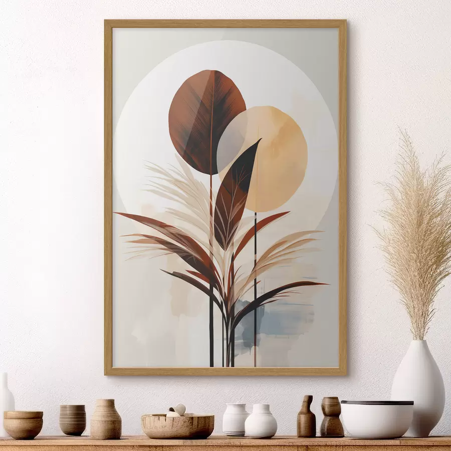 Fotobehang Een abstractie met een plant f48926