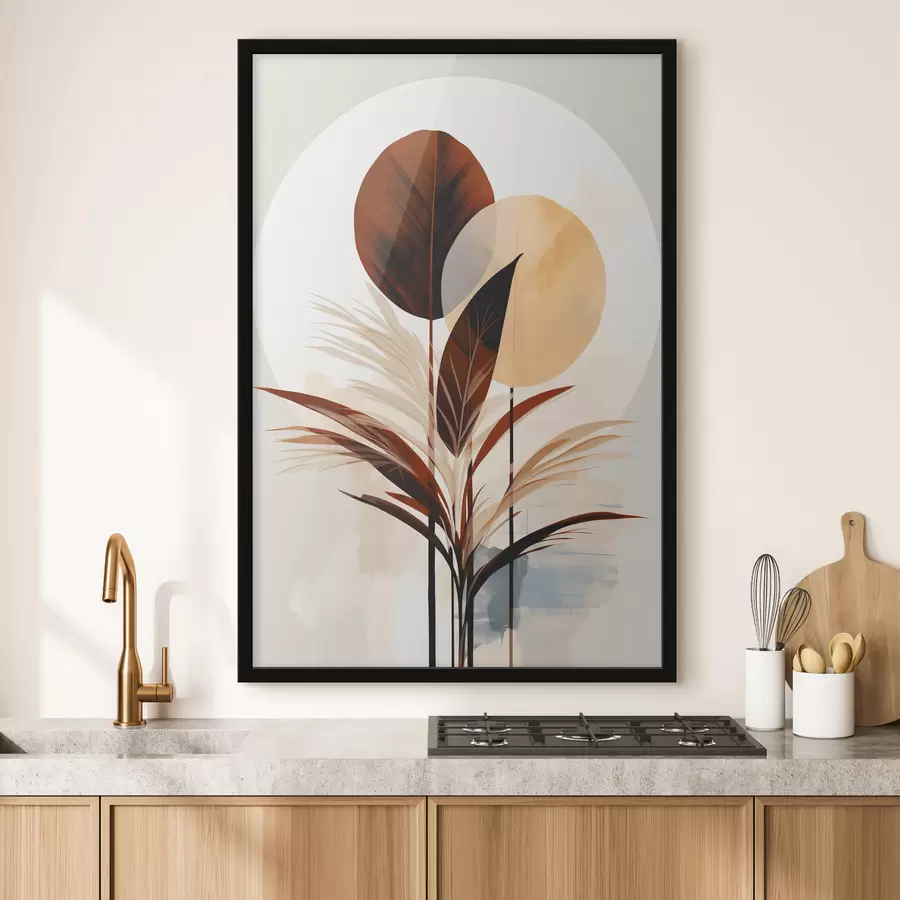 Fotobehang Een abstractie met een plant f48926