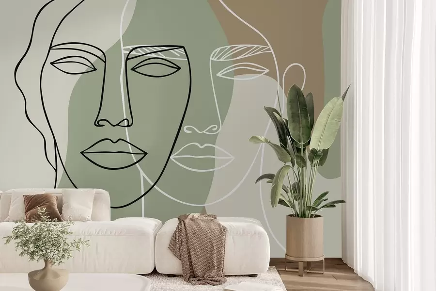 Fotobehang Abstracte gezichten w05550