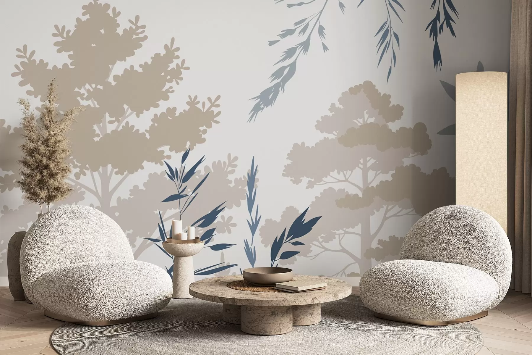 Fotobehang Bomen en grassen w05551