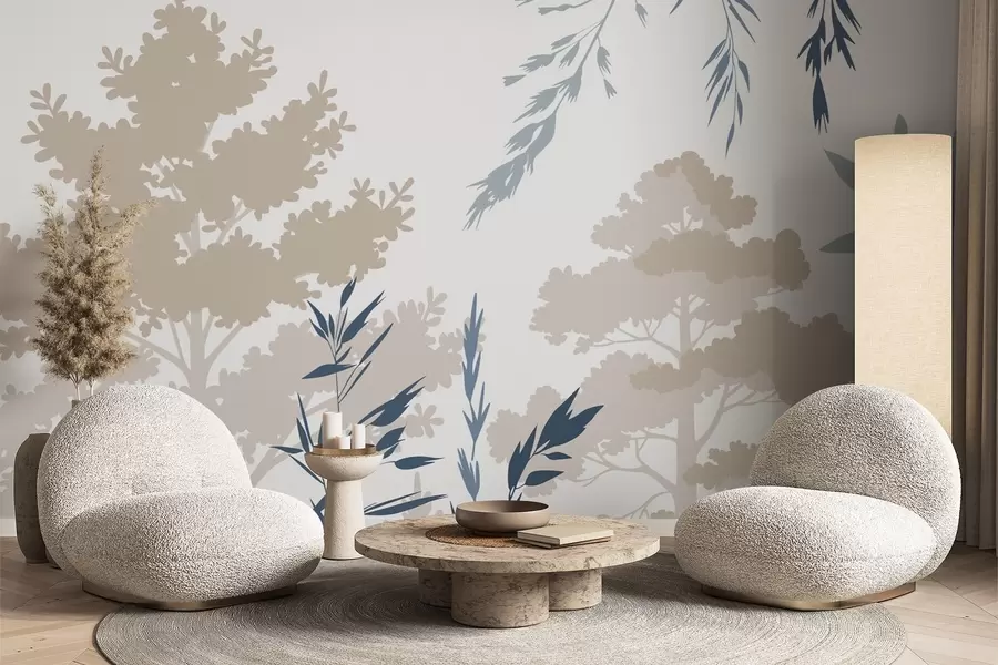 Fotobehang Bomen en grassen w05551