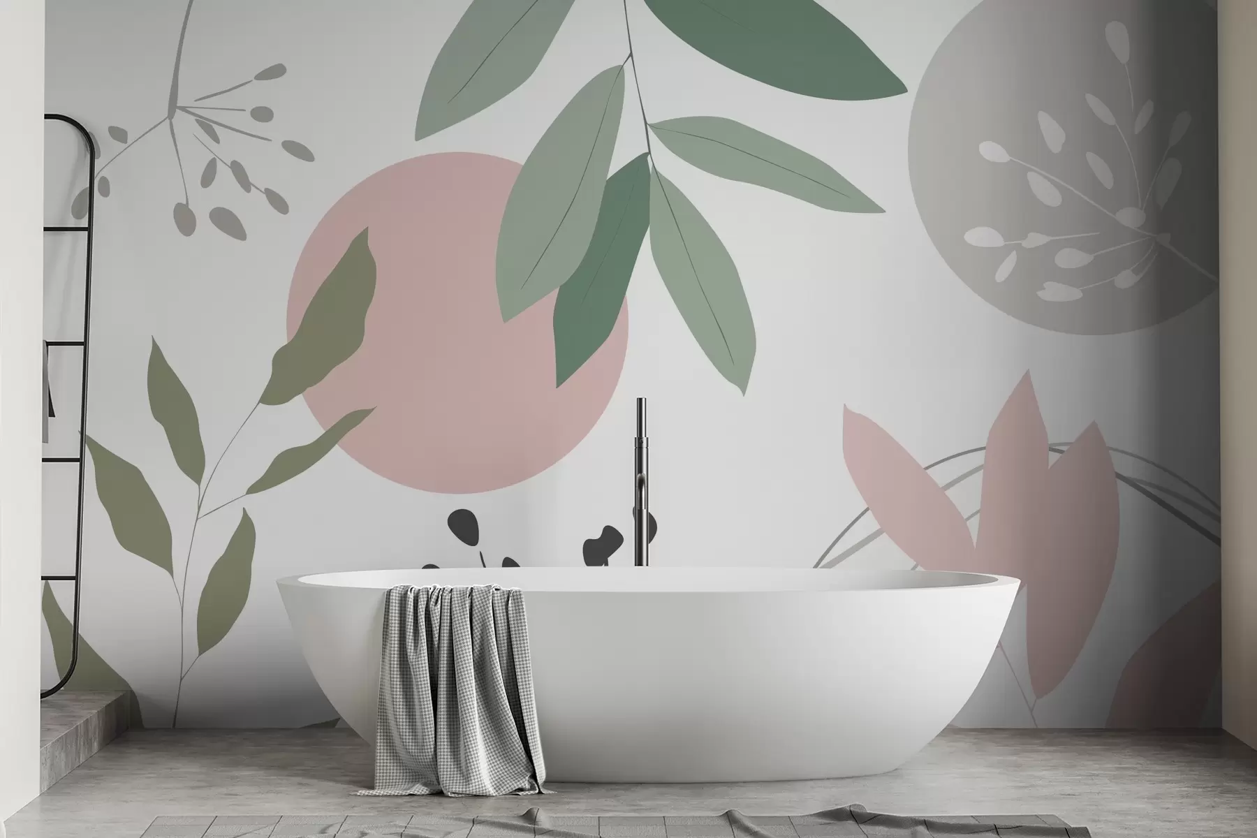 Fotobehang Abstractie met planten w05552