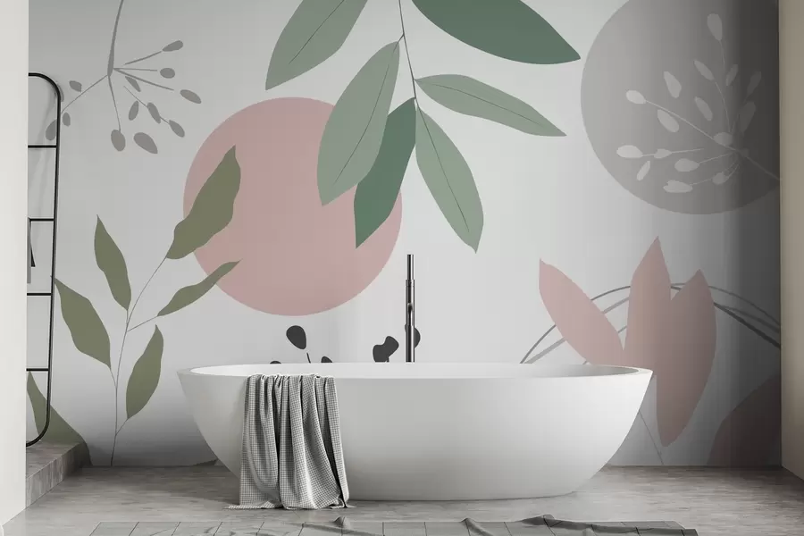 Fotobehang Abstractie met planten w05552