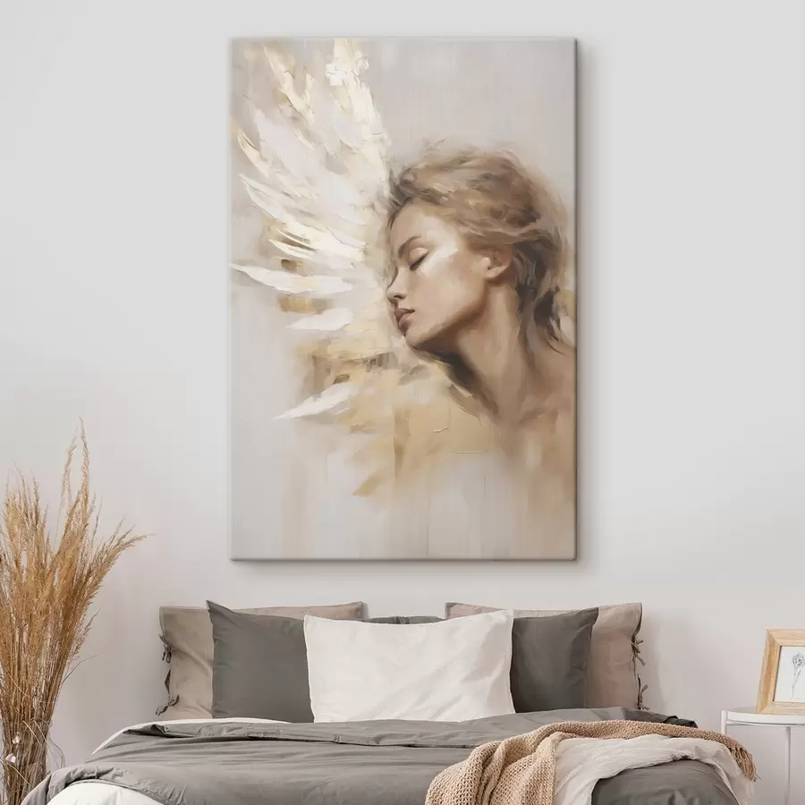  Schilderijen Portret van een meisje met een engelenvleugel s48979