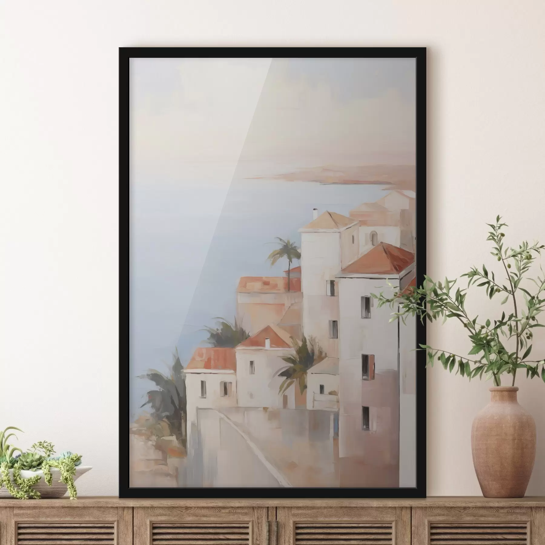 Fotobehang Een stad aan zee f48973