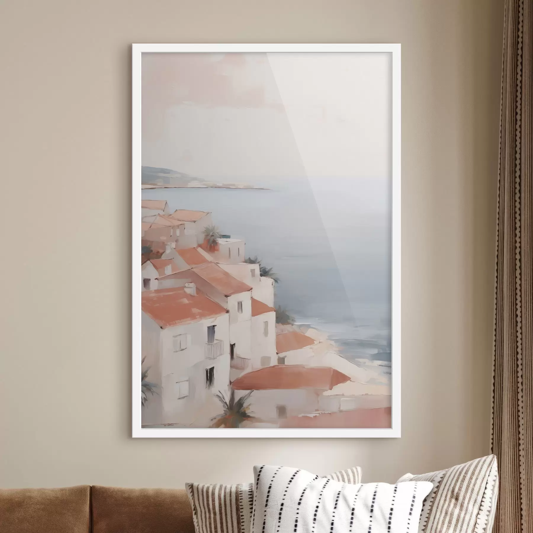 Fotobehang Landschap van een stad aan zee f48974