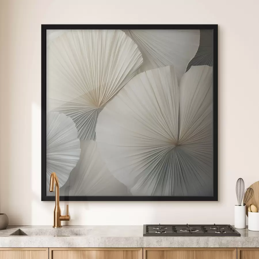 Fotobehang Lichte, waaiervormige palmbladeren f48978