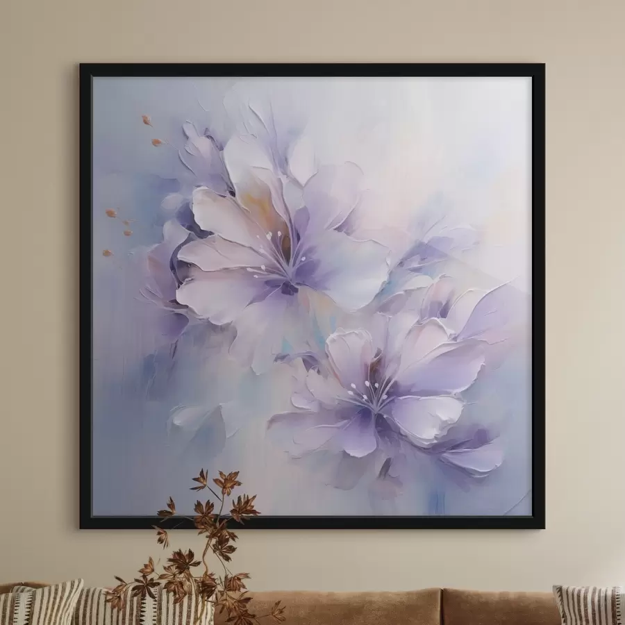 Fotobehang Gestileerde bloemen, geïnspireerd op een schilderij f48990