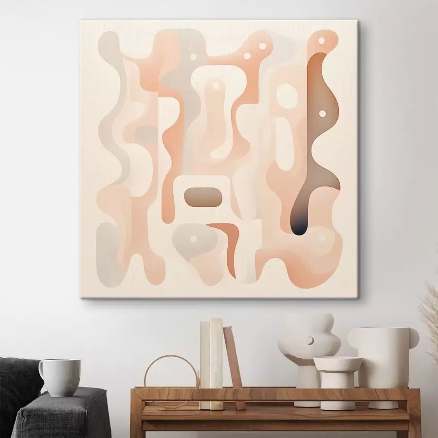  Schilderijen Een harmonie van vloeiende vormen en een natuurlijk kleurenpalet in de stijl van hedendaagse kunstillustraties s48845